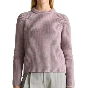 Quince Size S 100% Organic Cotton Fisherman Crew Neck Sweater Vintage Rose EUC